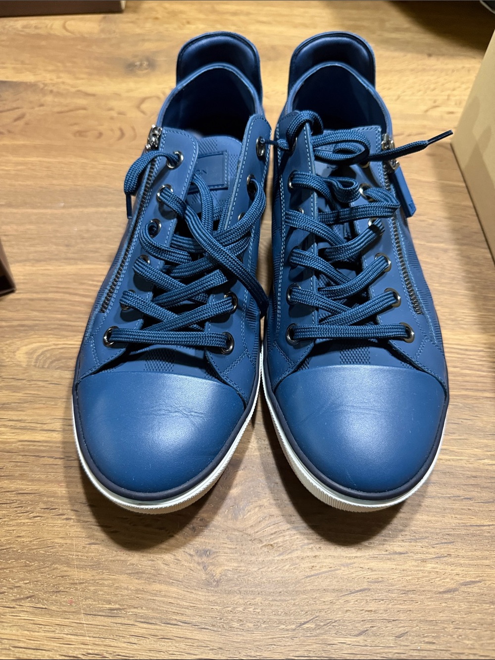 Louis Vuitton Navy Blue Low-Top Lace-Up Sneakers